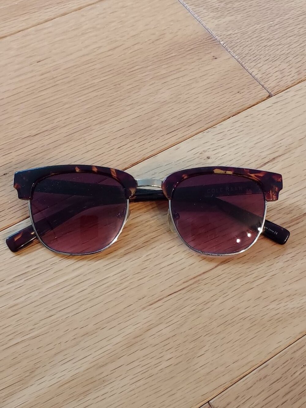 Gently Used Cole Haan Sunglasses, Brown Tortoiseshell With Pink Lenses